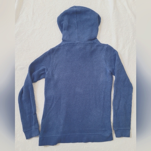 **5 for $20** ROXY Faded Blue Hooded Boho Knit Embroidered Sweater Sz Medium - Picture 2 of 4